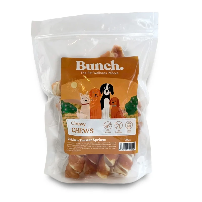 Bunch Kauspirale aus Rinderhaut mit Hähnchenfleisch 500gr - 100% Natur Hundesnack Bunch Kauspirale aus Rinderhaut mit Hähnchenfleisch 500gr - 100% Natur Hundesnack