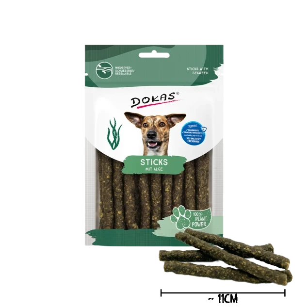 6x 105 gr Dokas Dog Sticks mit Alge