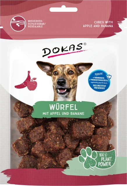 6x 105 gr Dokas Würfel mit Apfel & Banane