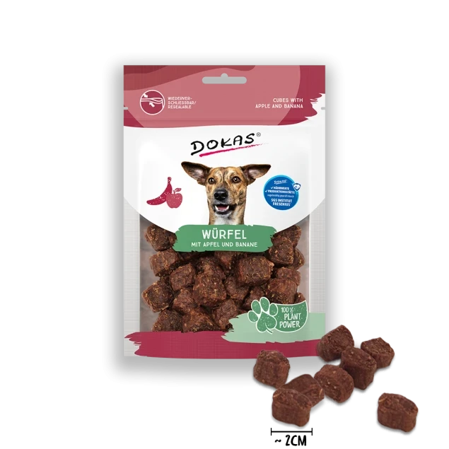 6x 105 gr Dokas Würfel mit Apfel & Banane