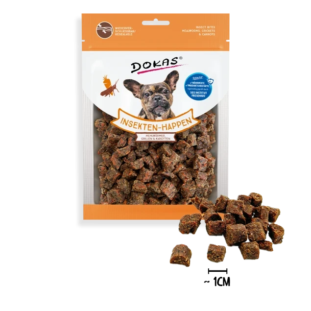 10x 100 gr Dokas Insekten-Happen - Mehlwurm, Grille, Karotte