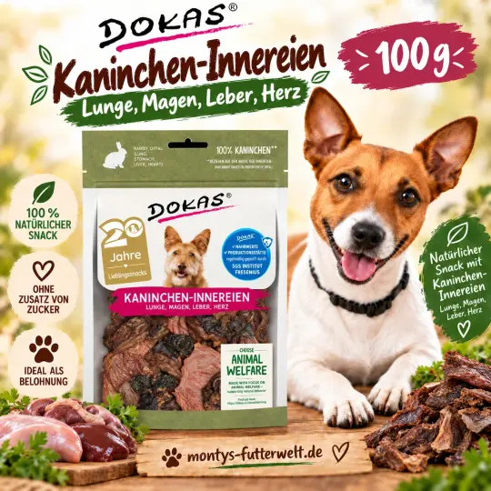 7x 100 gr Dokas Kaninchen-Innereien