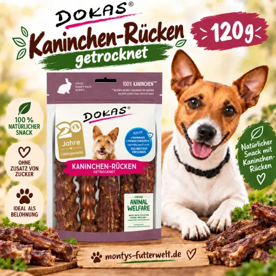 7x 120 gr Dokas Kaninchen-Rücken