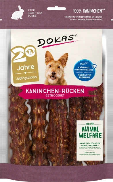 7x 120 gr Dokas Kaninchen-Rücken