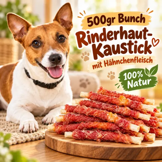 Bunch Rinderhaut Kausticks mit Hähnchenfleisch 500gr - 100% Natur Hundesnack